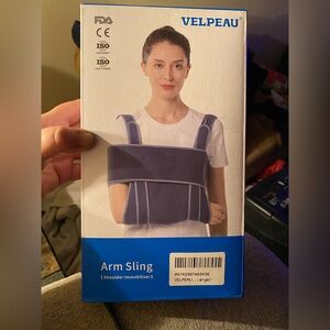 B: New Shoulder Immomilizer - Arm Sling - Adjustable - sz LG- Soft Padded -blue